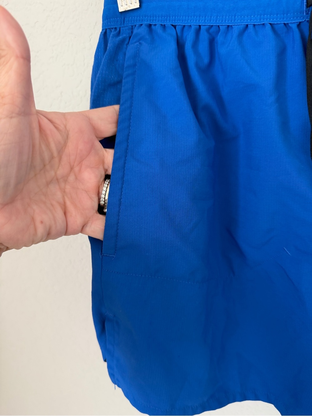Nike Women's Royal Blue Athletic Running Shorts with Black Drawstring - Picture 6 of 11